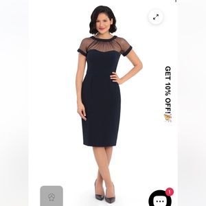 Maggy London The Illusion Occasion Dress 4 EUC Like New - Navy